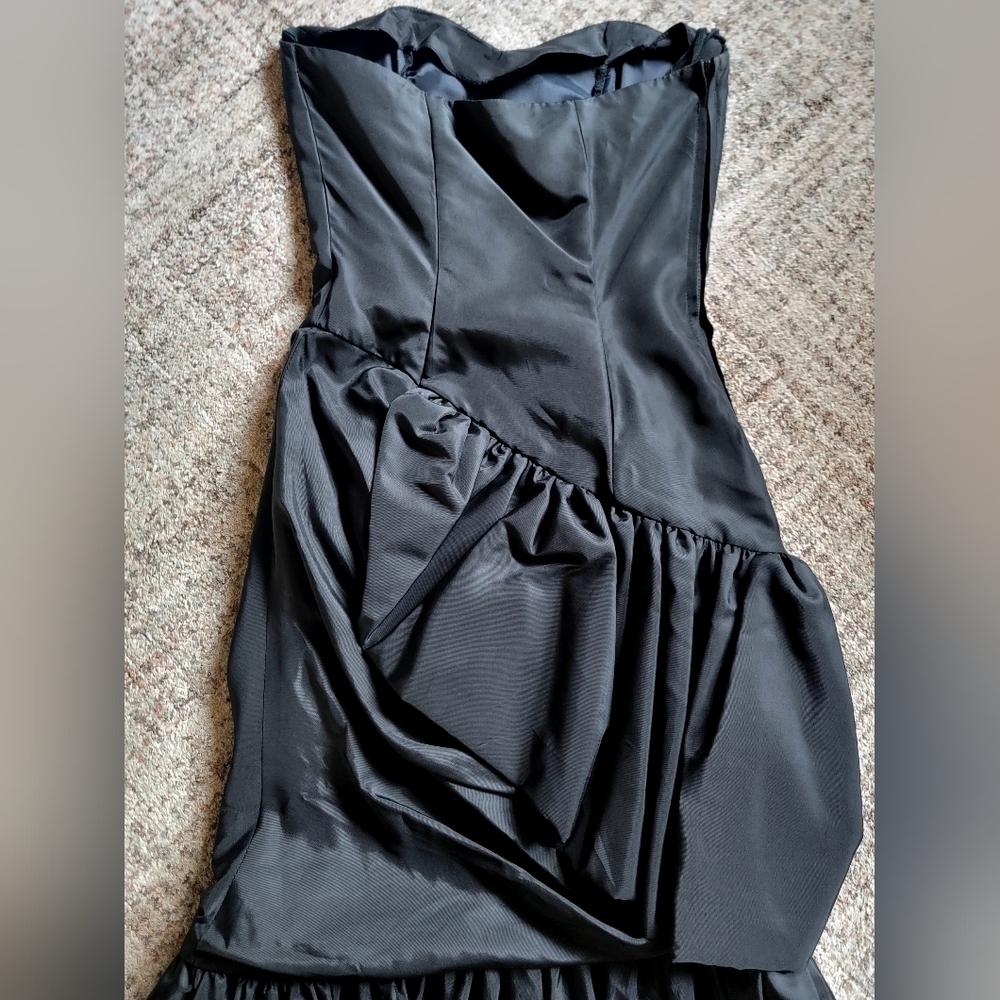 Vintage Gunne Sax Strapless Sweetheart Neck Drop Waist Draped Mermaid Gown Sz 0 - Picture 7 of 12
